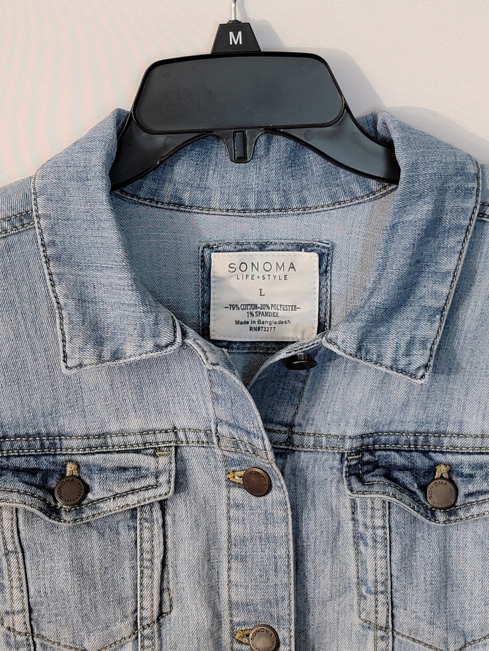 SONOMA Light Blue Washed Denim Jean Jacket Size L - Picture 3 of 9